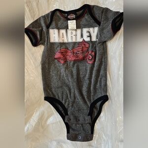Harley-Davidson Grey and Red Baby Onesie
